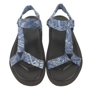 A.P.C. Liberty Anais Floral Sandals US 9 EU 42 Mens Blue Platform Strappy $285
